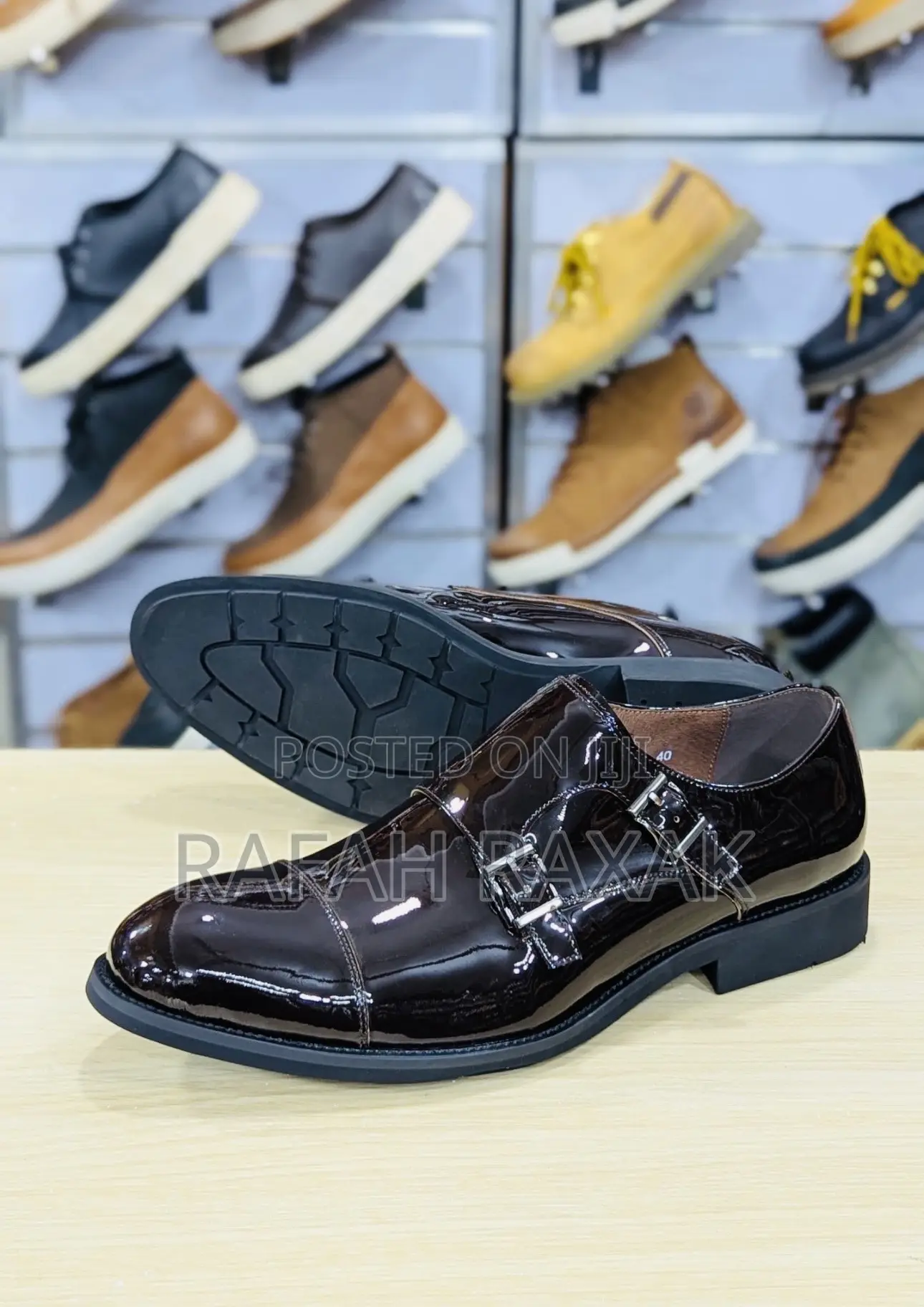 Original Maroon Shinny Franco Banetti Double Monk Strap Shoe