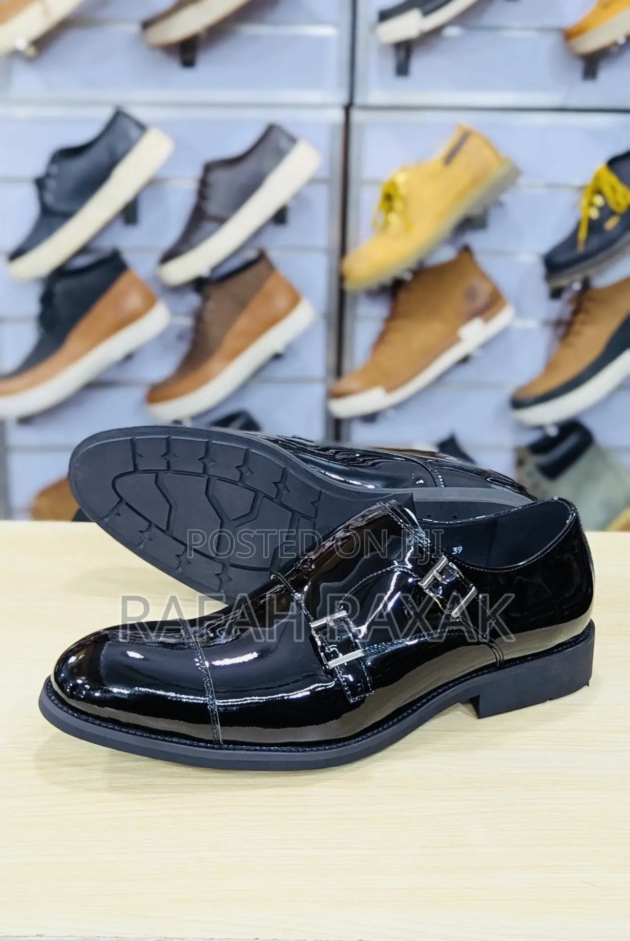 Original Black Shinny Franco Banetti Double Monkstrap Oxford