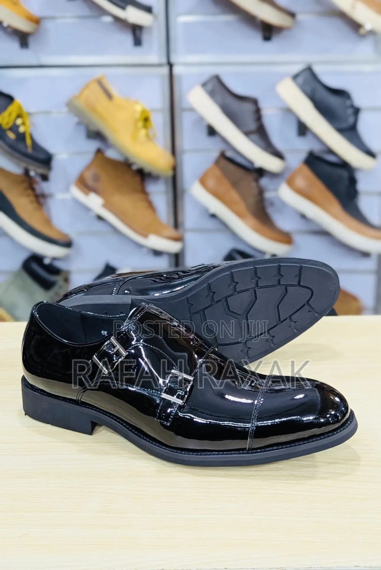 Original Black Shinny Franco Banetti Double Monkstrap Oxford