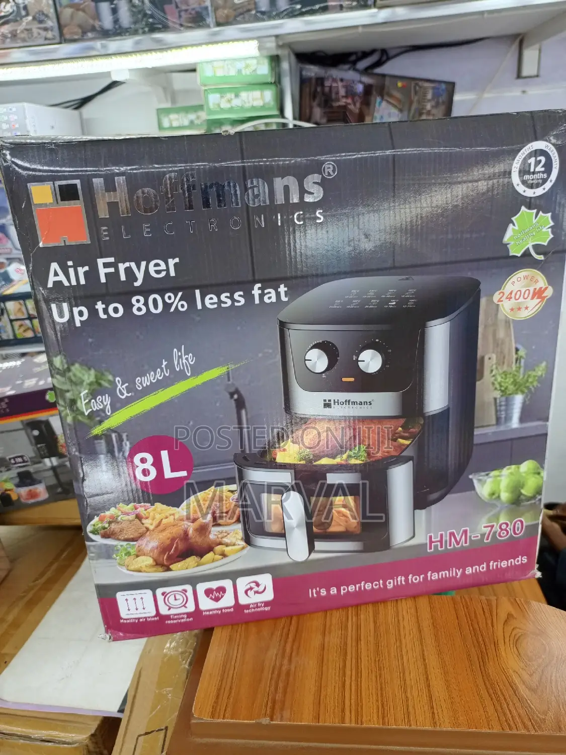 Hoffmans 8l Manual Knob Air Fryer 240w Hm-780