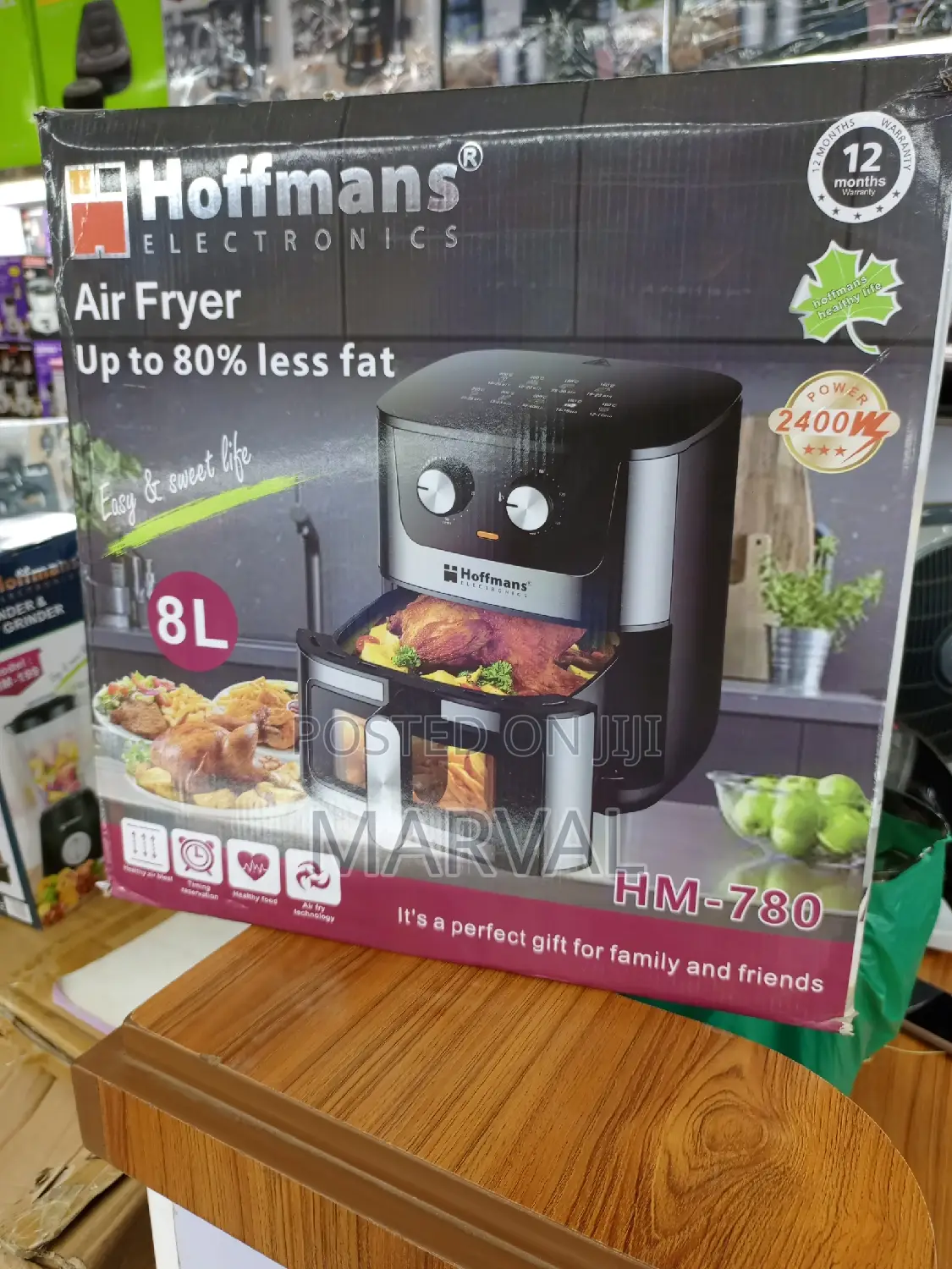 Hoffmans 8l Manual Knob Air Fryer 240w Hm-780