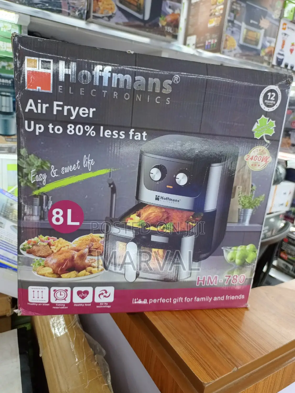 Hoffmans 8l Manual Knob Air Fryer 240w Hm-780