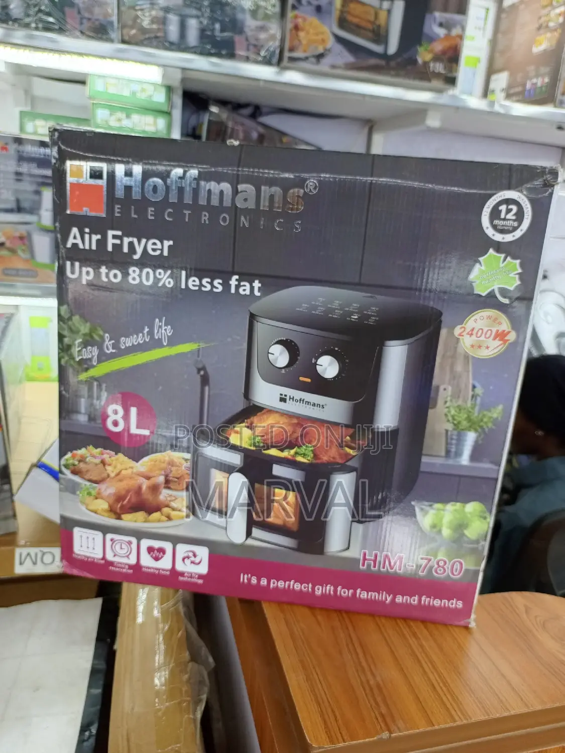 Hoffmans 8l Manual Knob Air Fryer 240w Hm-780