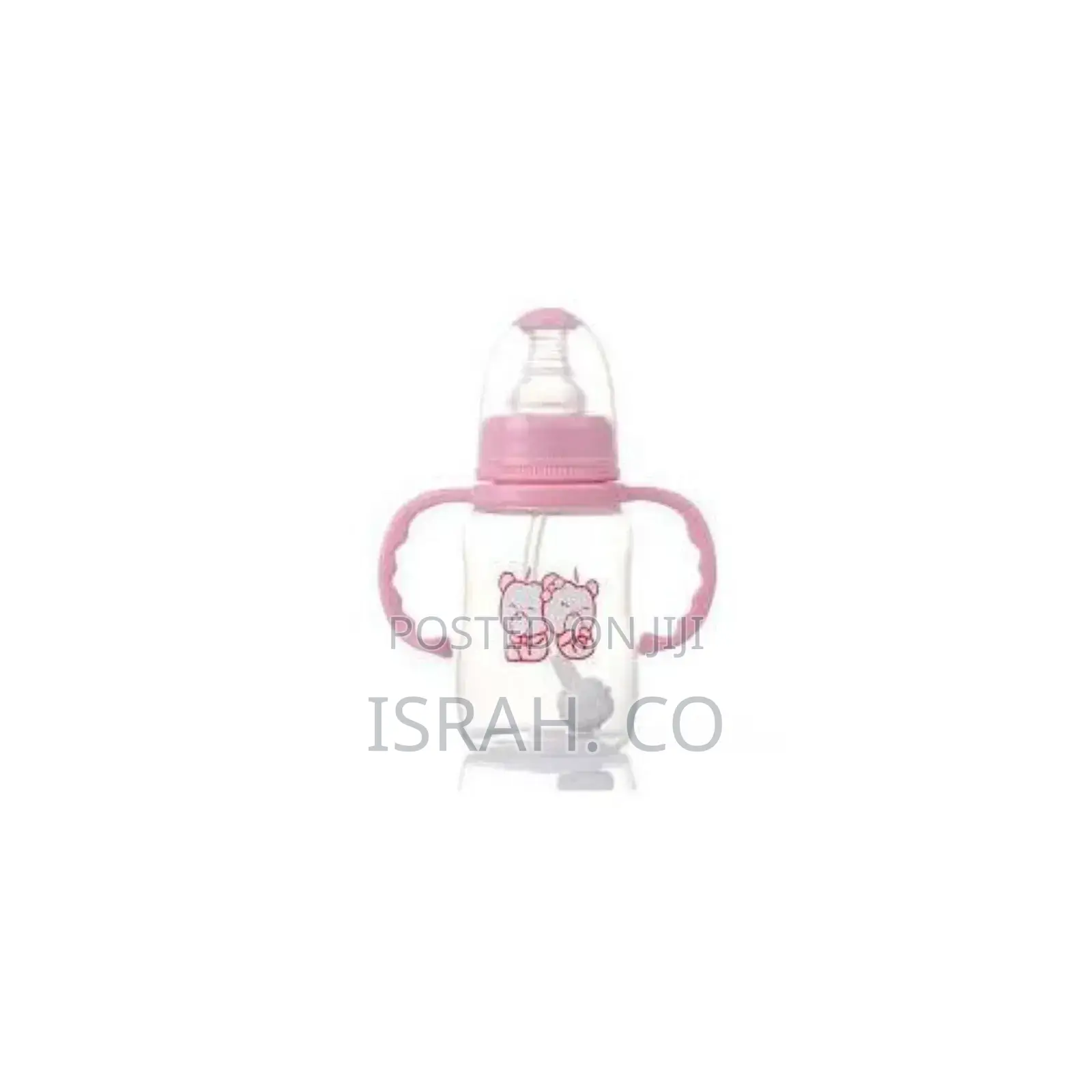280ml Apple Bear Milk Baby Feeding Bottle- Pink