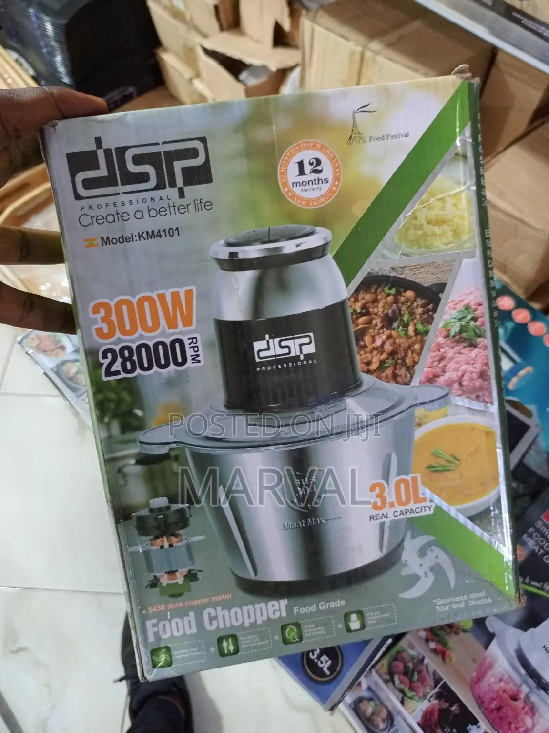 DSP Electric Food Chopper 300w 3 LTR Stainless Bowl Km4101