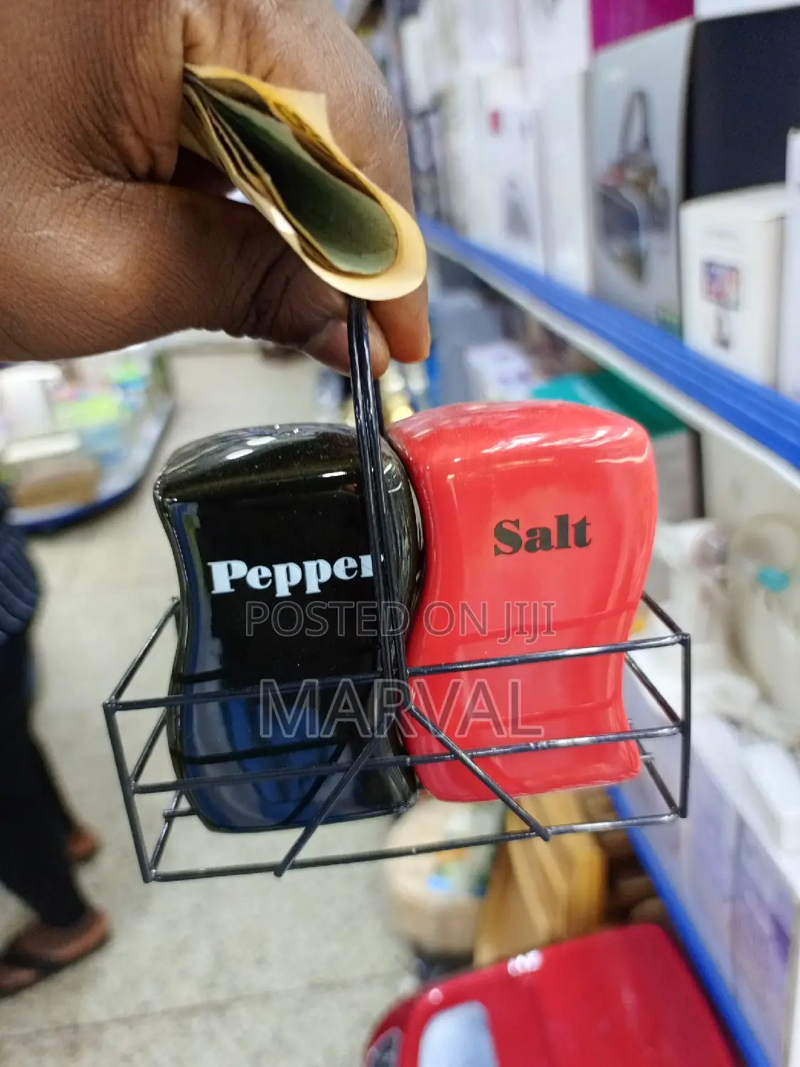 Two Piece Salt and Pepper Shakers