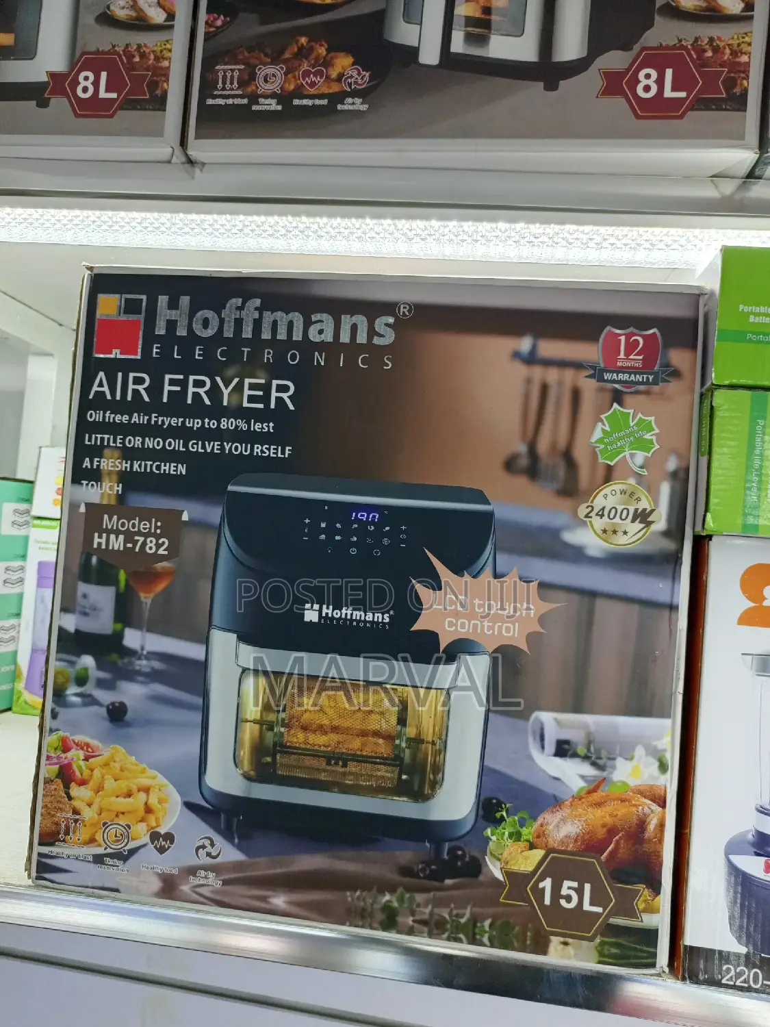 Hoffmans 15 Litres Digital Electric Air Fryer Oven - Black