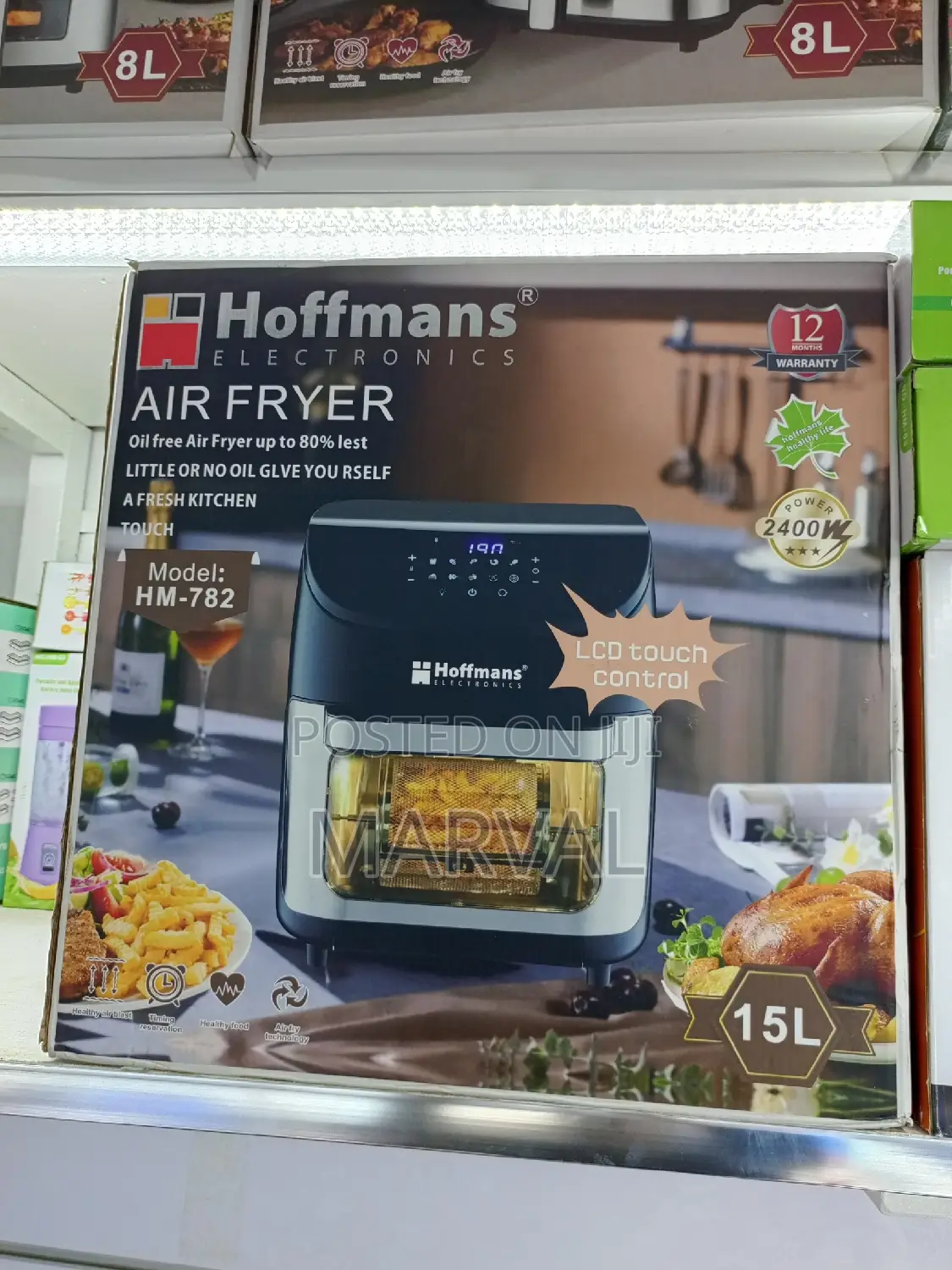 Hoffmans 15 Litres Digital Electric Air Fryer Oven - Black