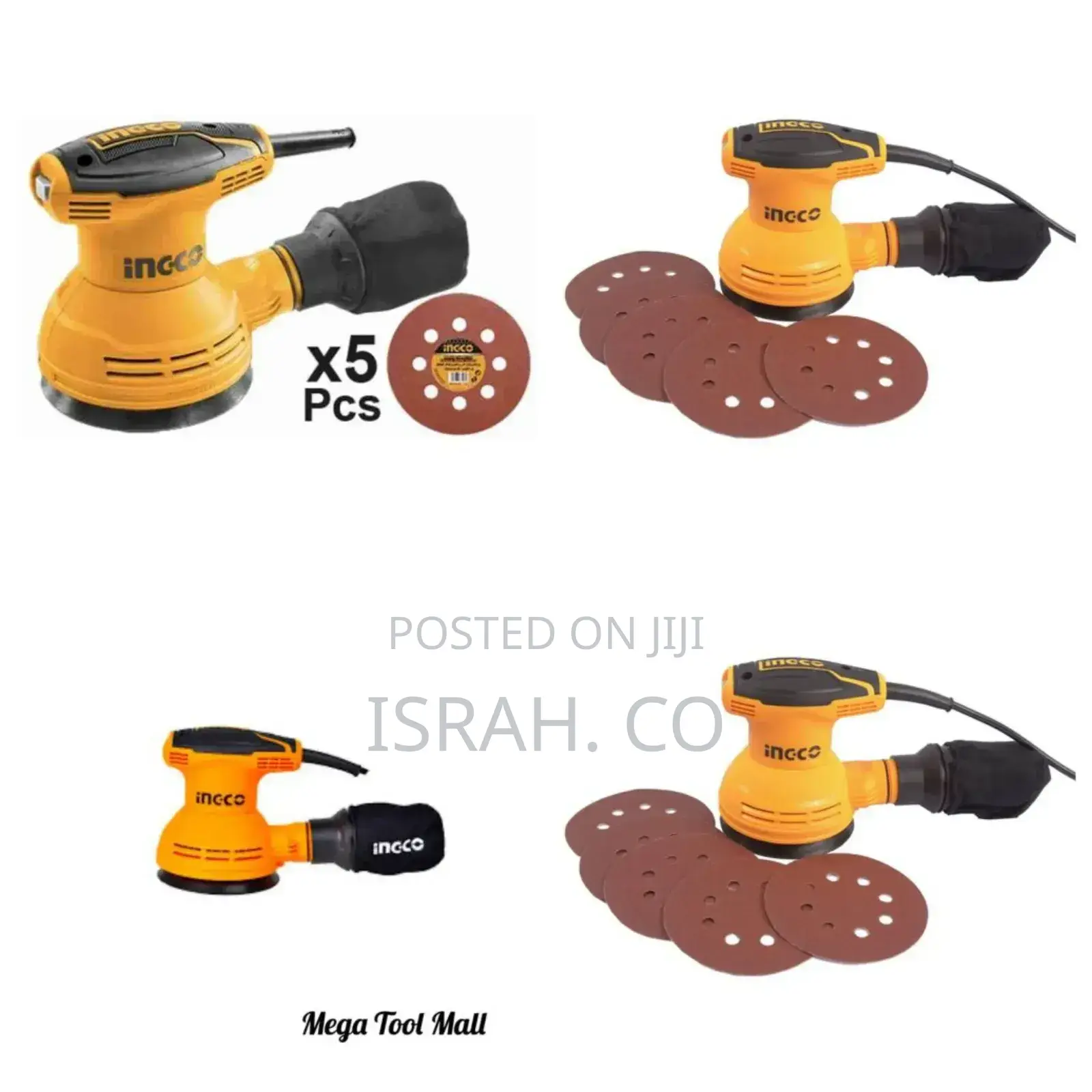 Ingco Rotary Sander:220-240v~50/60hz 320w - Black / Orange