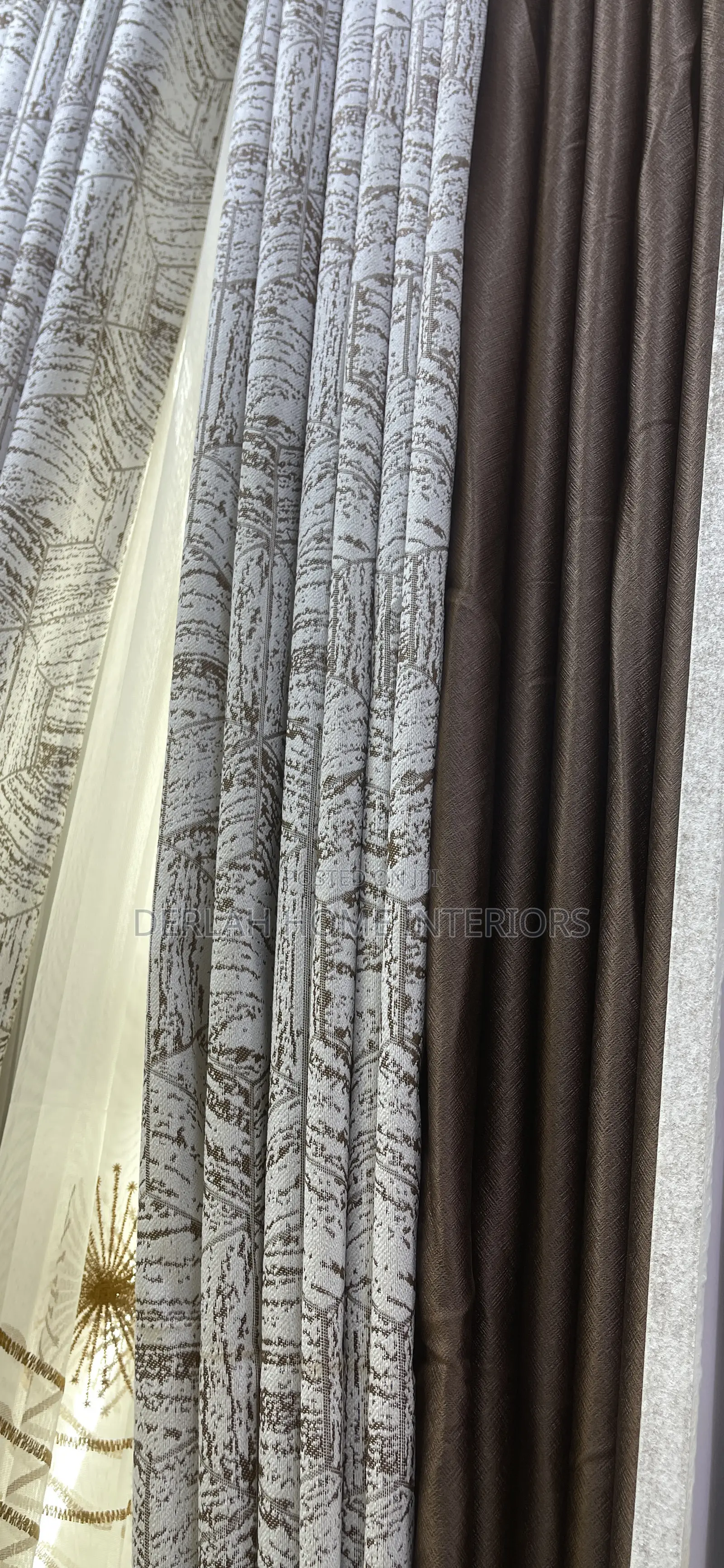 Hexagon Curtain in Brown