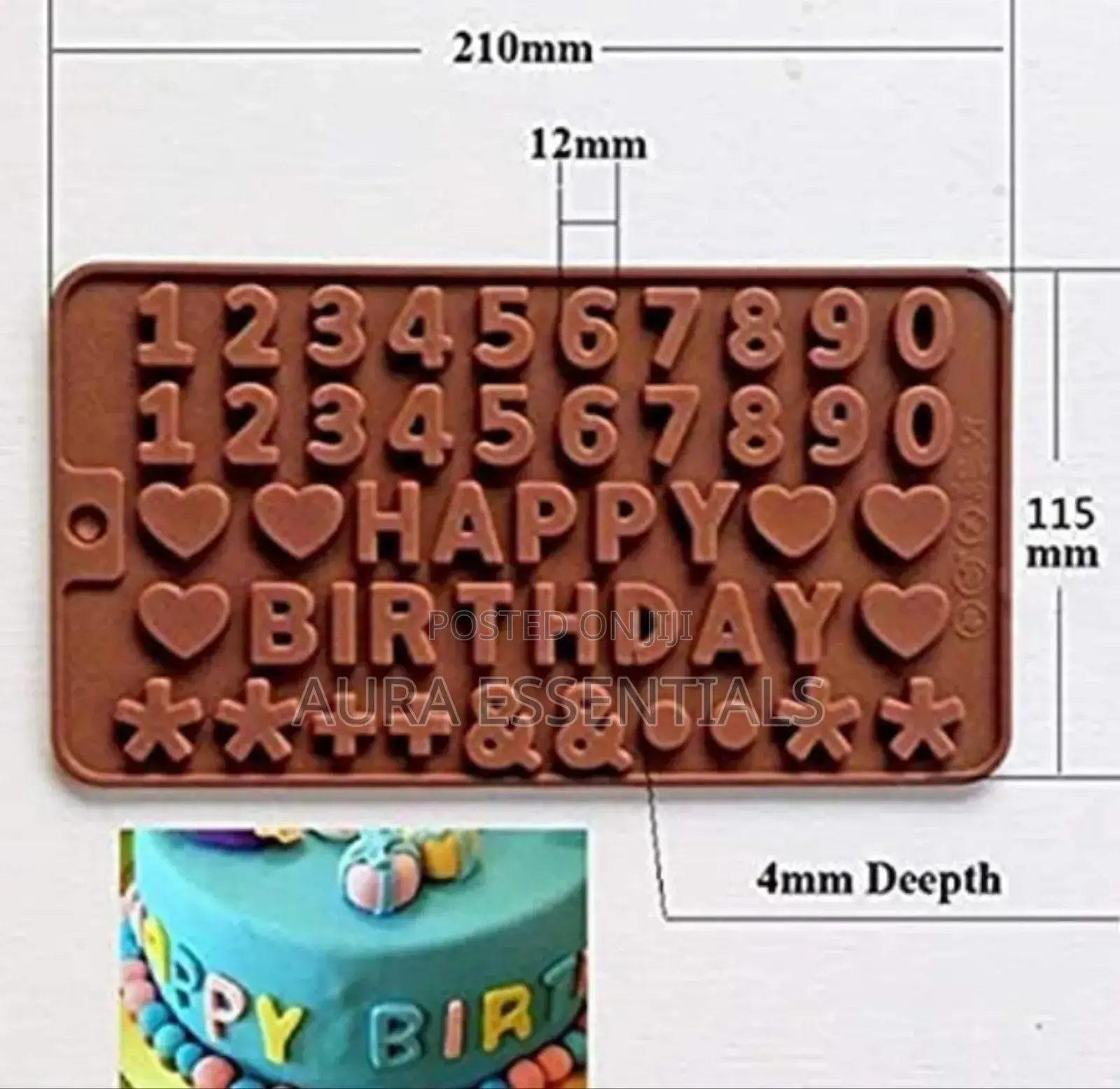 Happy Birthday Alphabets and Numbers Shape Mould