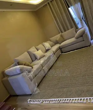 Cream L Sofa Set