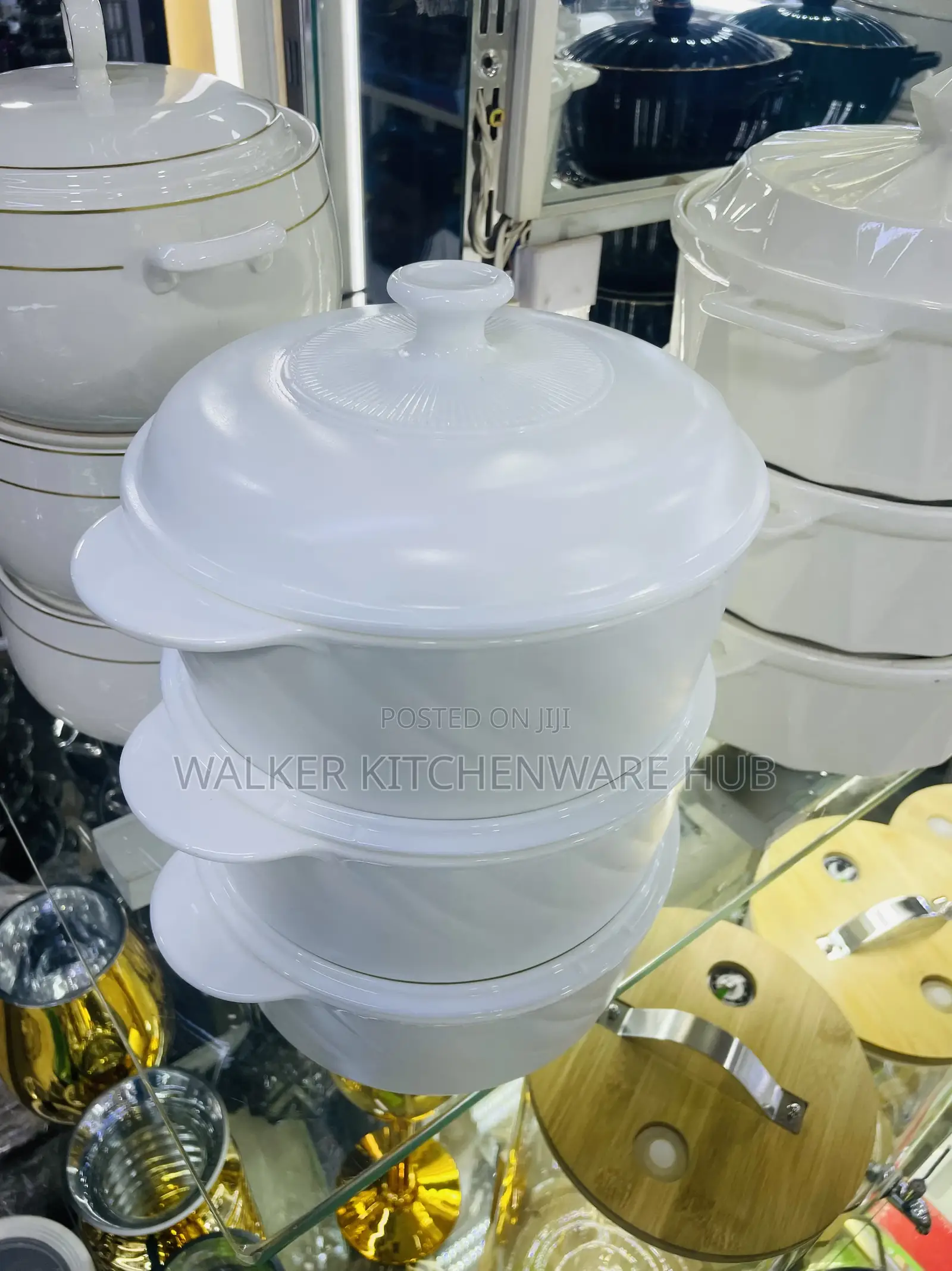 3pc Ceramic Serving Bowls/Dishes White Set
