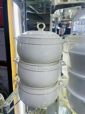3pc Sq Professional Ceramic Hot Pots White
