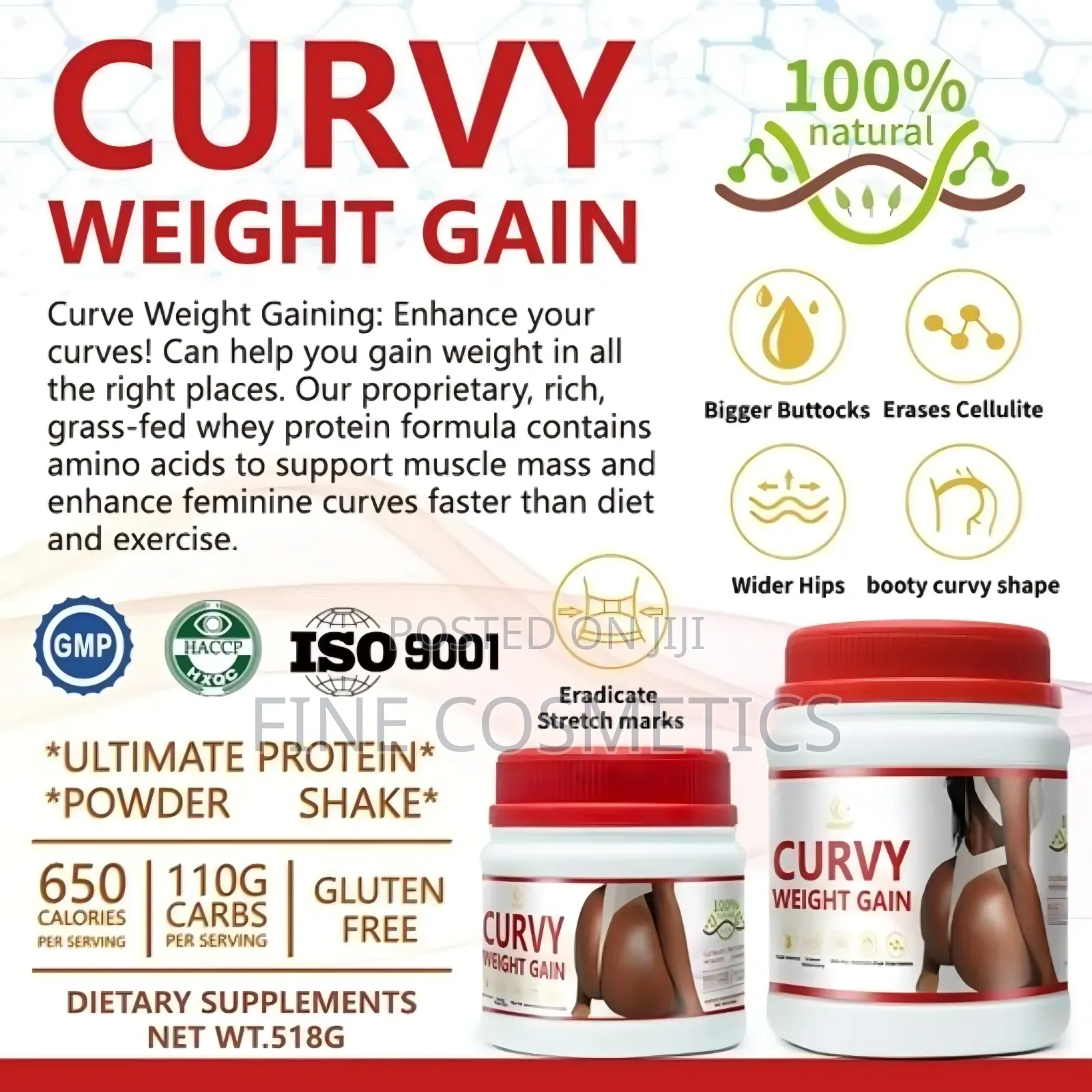 Curvy Weight Gain Hip/Butt Enhancement Whey Protein Porridge