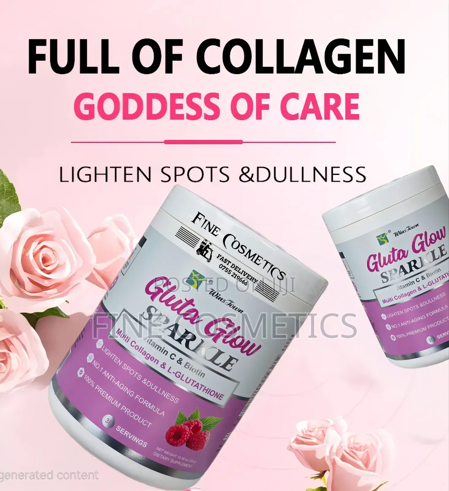 Gluta Glow Sparkle Glutathione Colagen Skin Whitening Powder