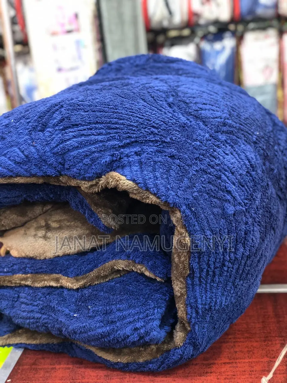 2 Sided Nevy Blue and Brown Tuffed Duvet