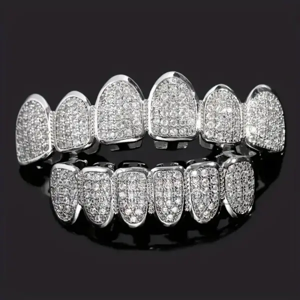 Diamond Iced Out Teeth Grillz Set