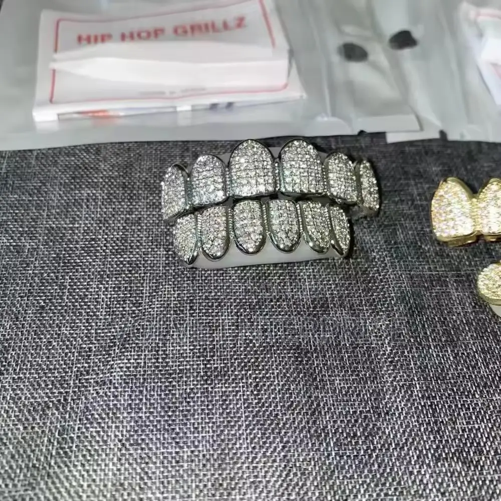 Diamond Iced Out Teeth Grillz Set