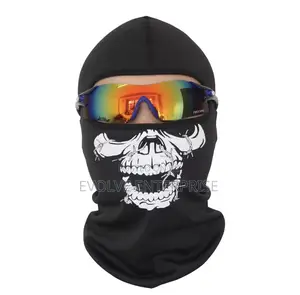 Musion Full Face Mask Black Ghosts Print Balaclava