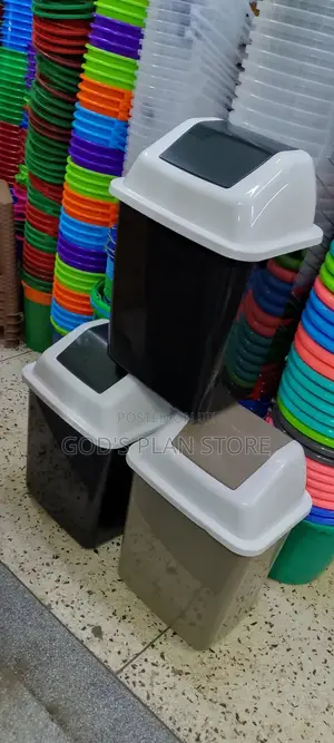 Black and Brown Plastic Swing Bins
