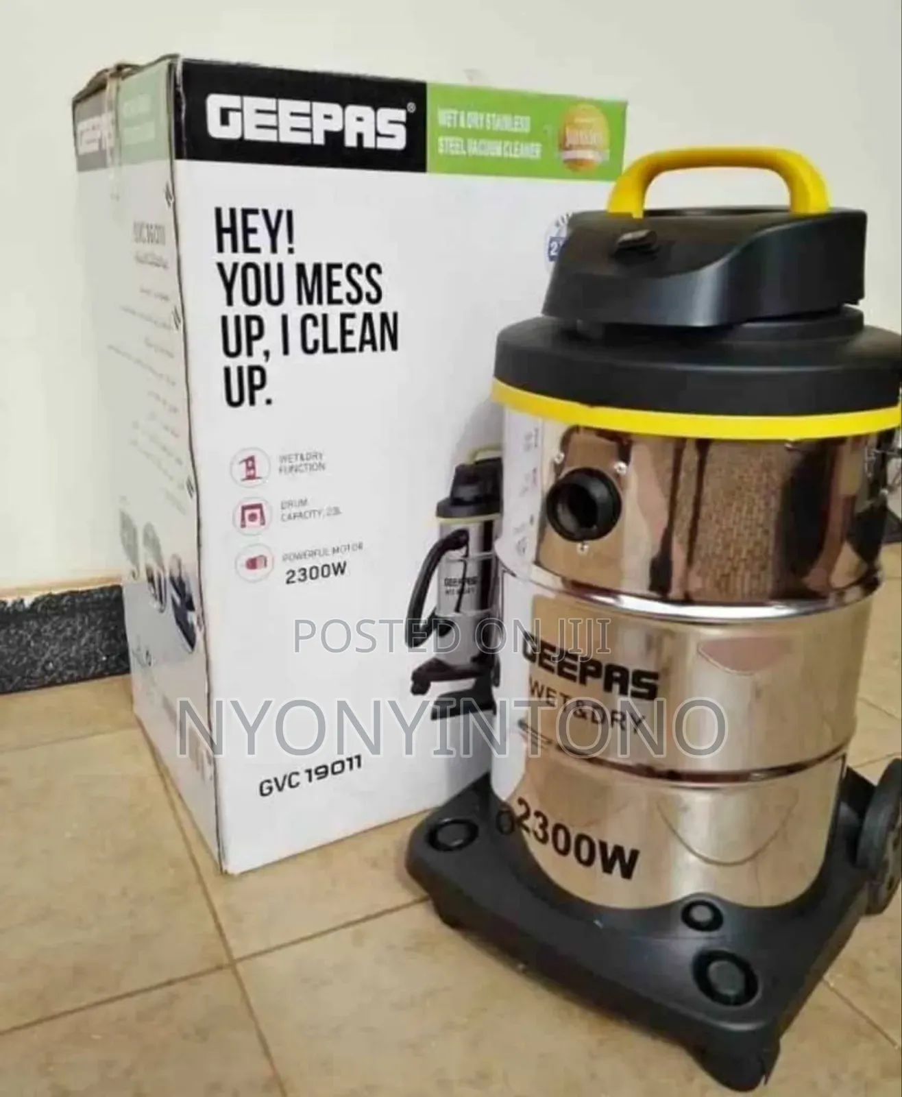 Geepas Wet and Dry Stainless Steel Vaccum Cleaner