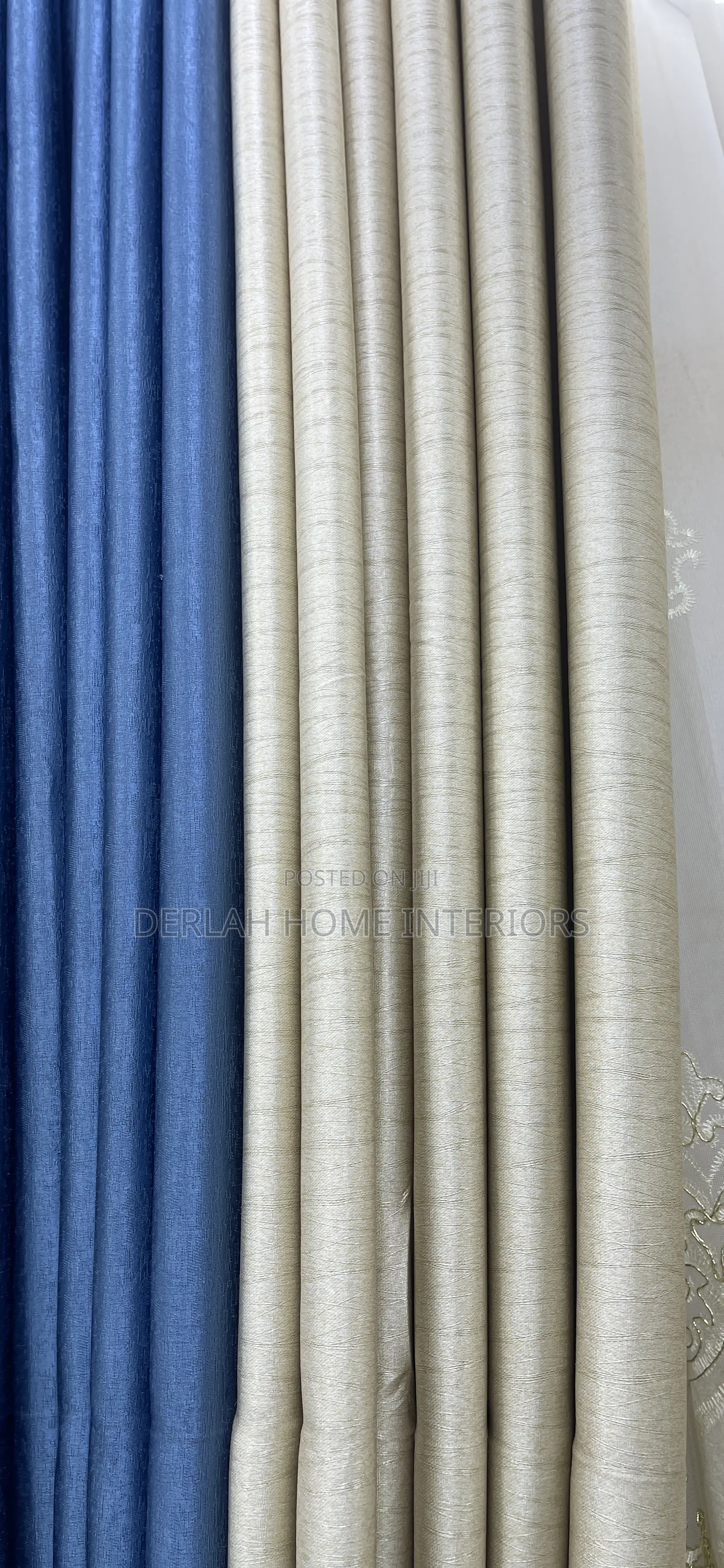 Cream and Blue Curtain Per Meter