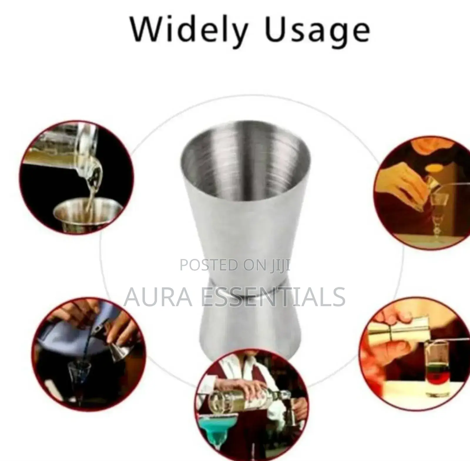 Set of 2 Stainless Steel Cocktail 25/50ml 15/30ml