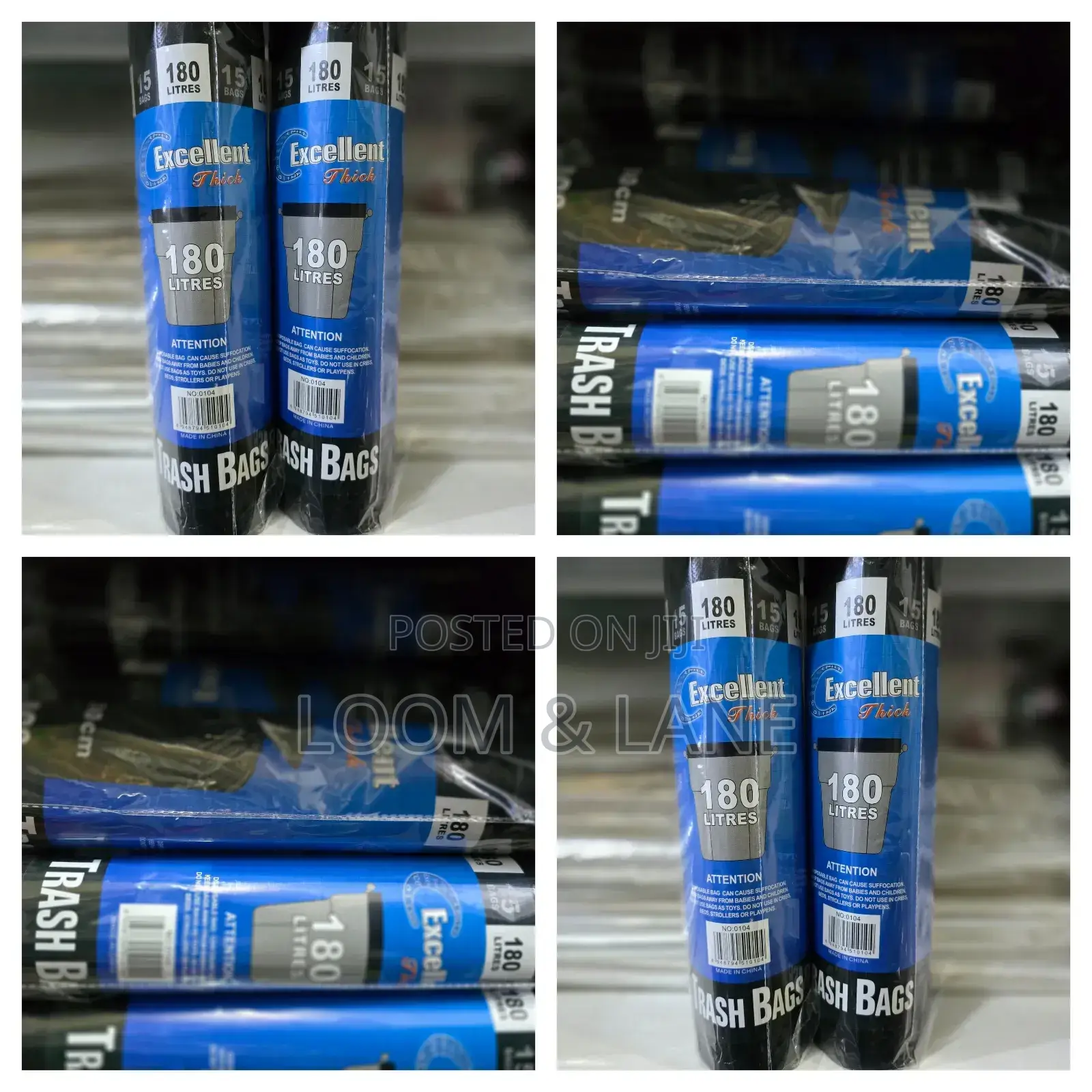 Unique Branded 180l Trash Bags