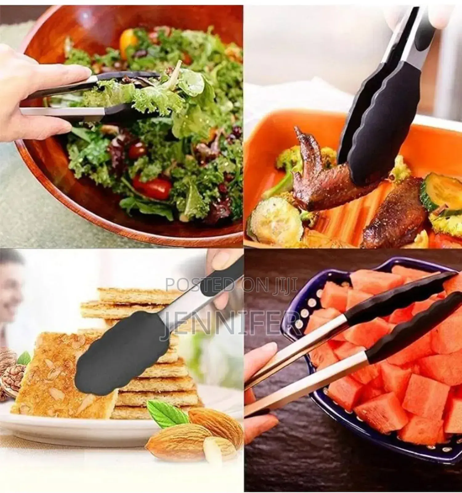 New Stainless Steel Food Tongs