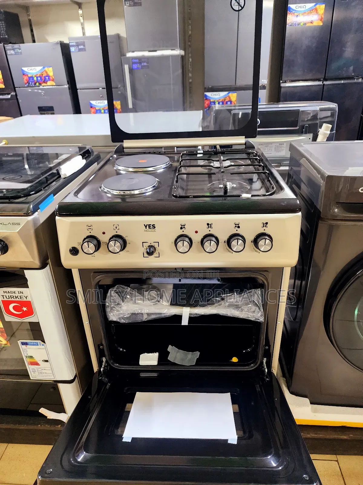 Yes Gas Cooker (2gas Burner + 2 Electric Plates) 60cm*60cm