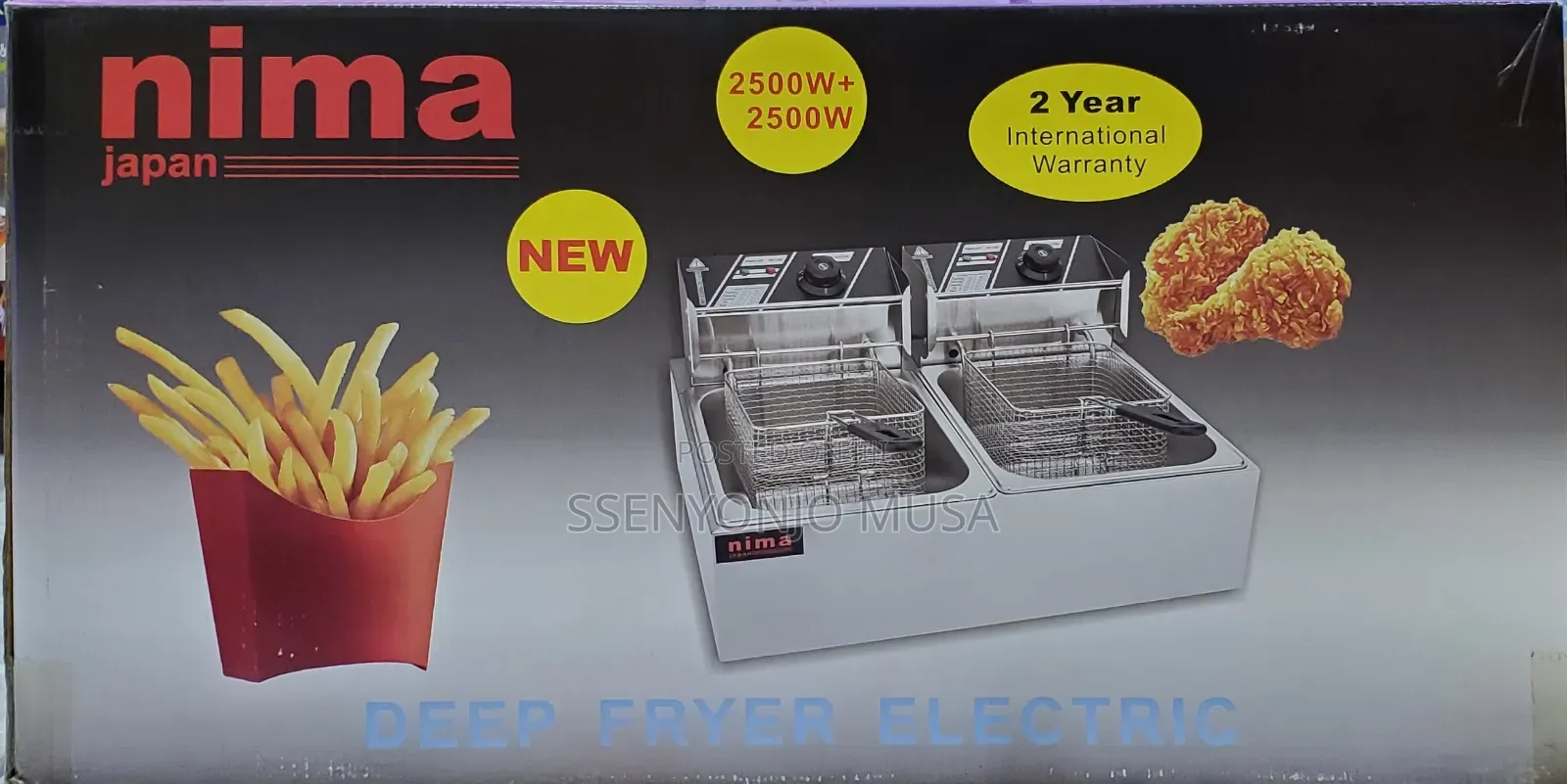 Nima Japan Og-df03 Electric Double Deep Fryer - 5000w, 2 X 2500w
