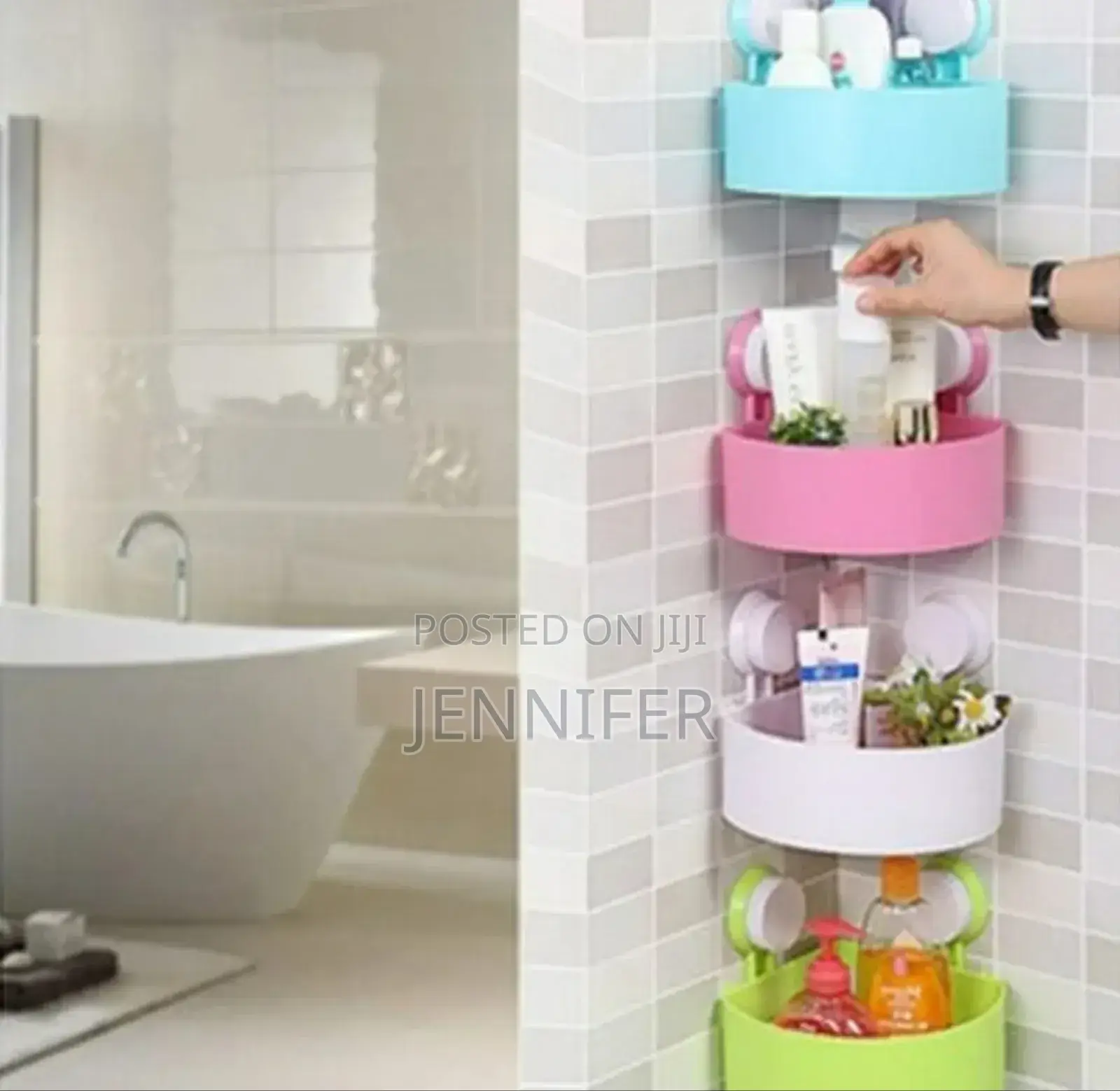 4pcs Corner Bathroom Kitchen Triangular Shelf Organiser