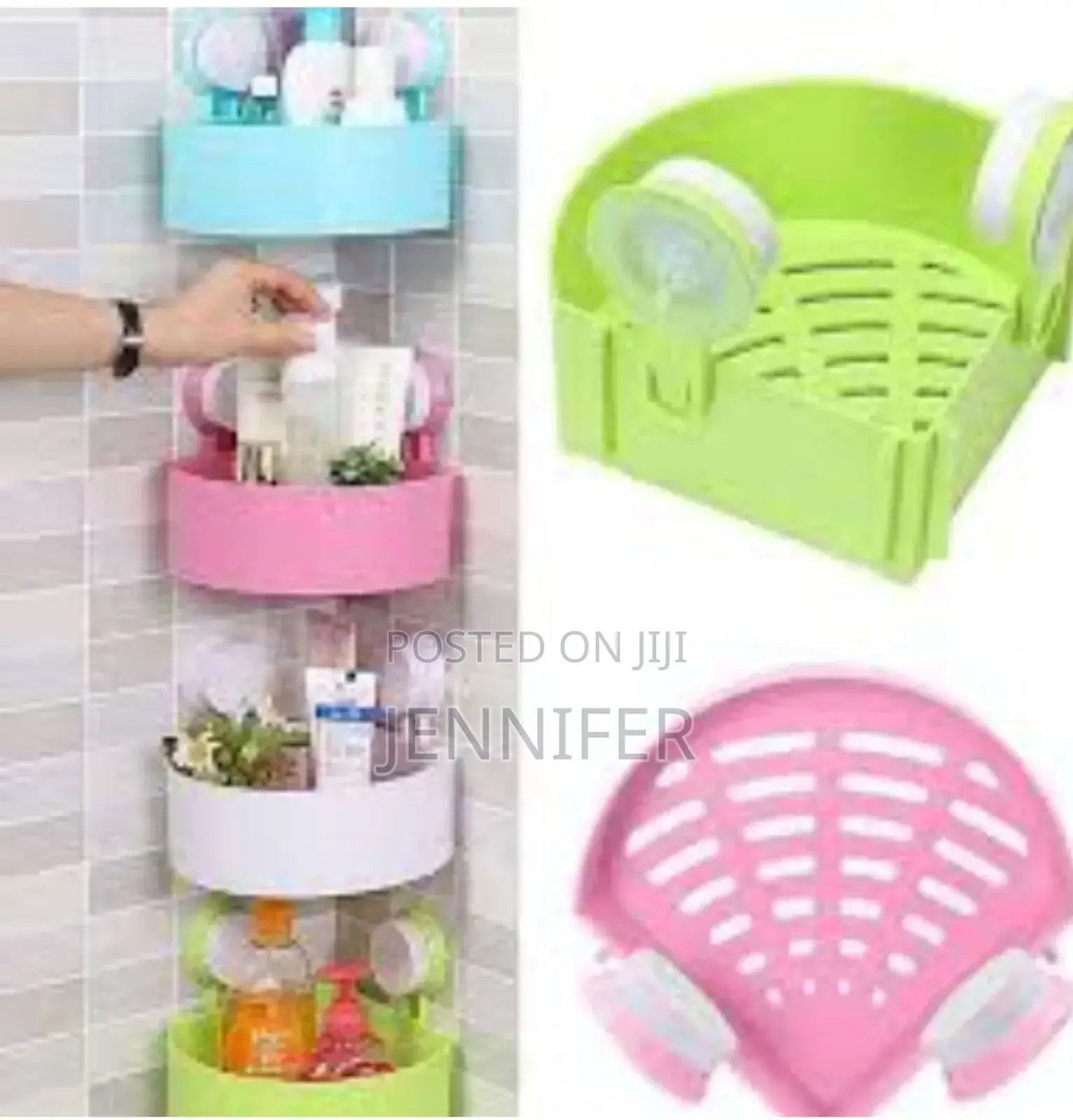 4pcs Corner Bathroom Kitchen Triangular Shelf Organiser