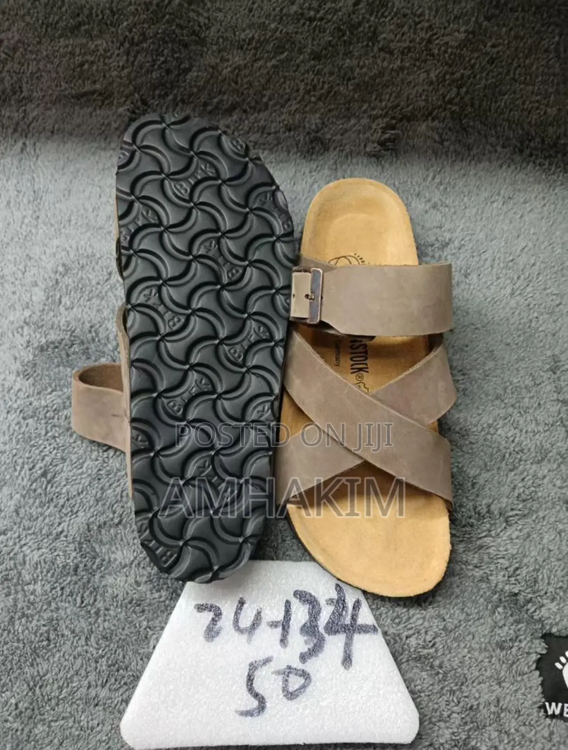 Leather Big Buckle Birken Stock Sandals in Stock