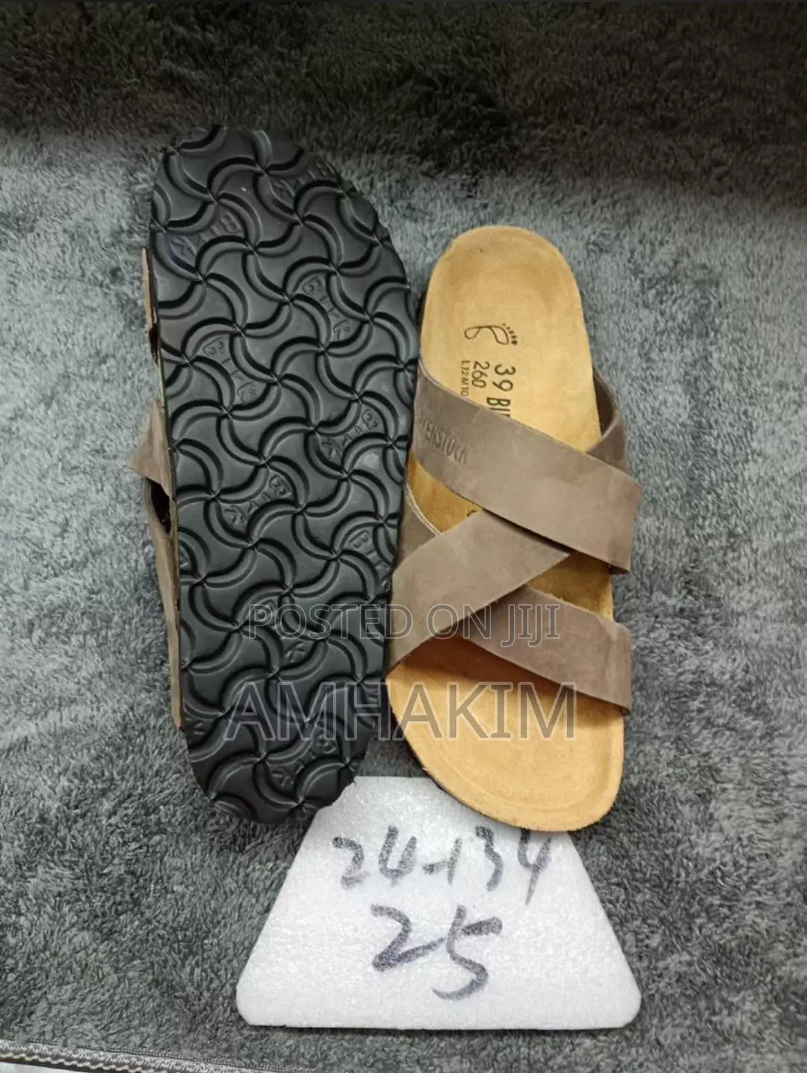 Leather Big Buckle Birken Stock Sandals in Stock