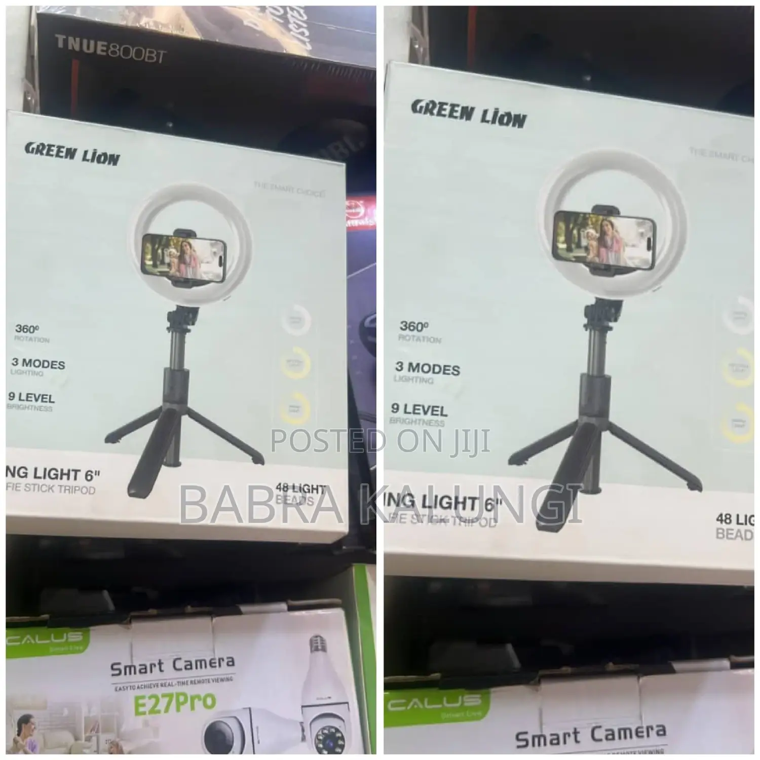 Green Lion Ring Light 6′′ Selfie Stick, Bluetooth Remote