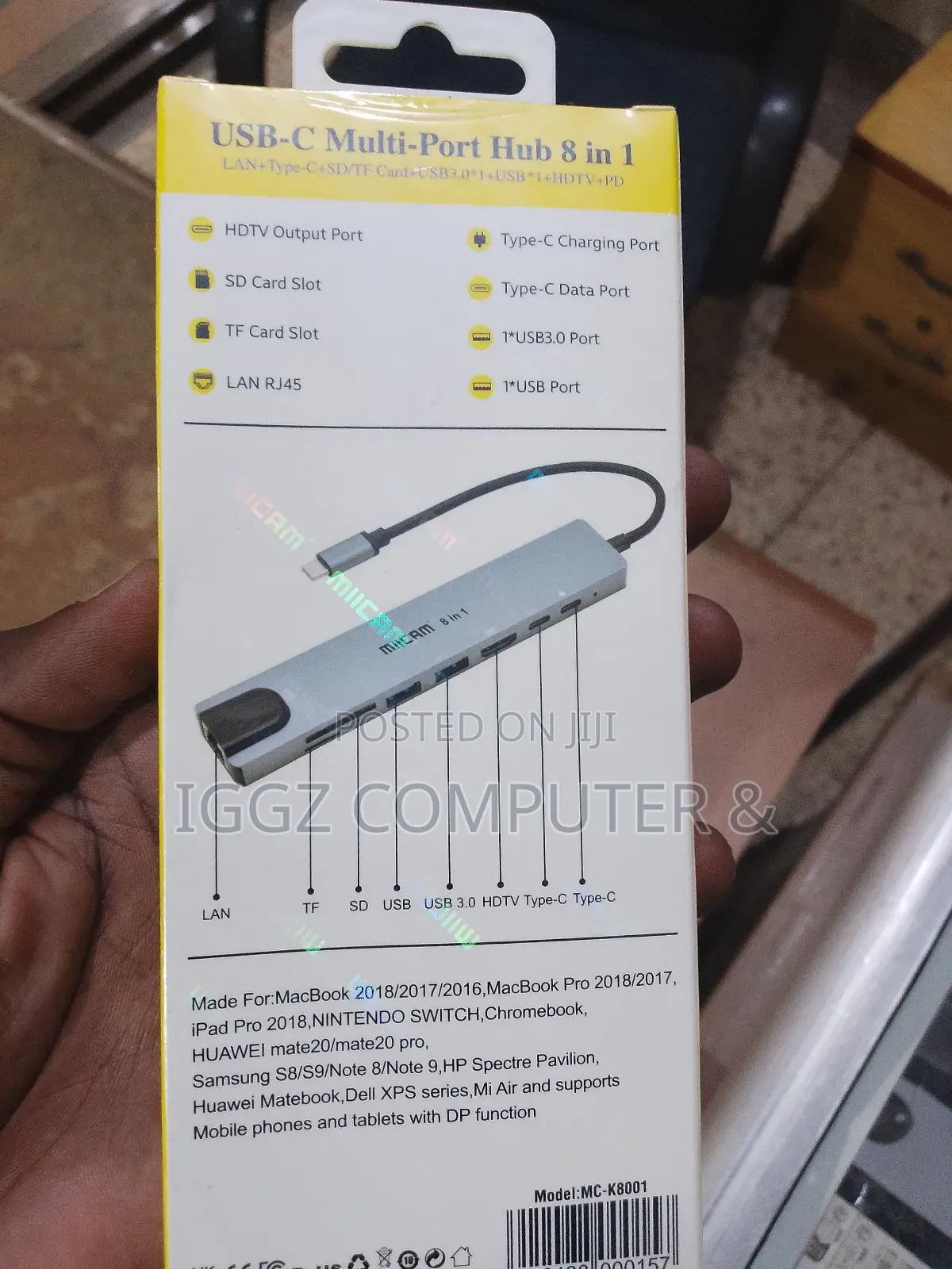 Miicam Usb C 8 in 1 Multi Hub Port