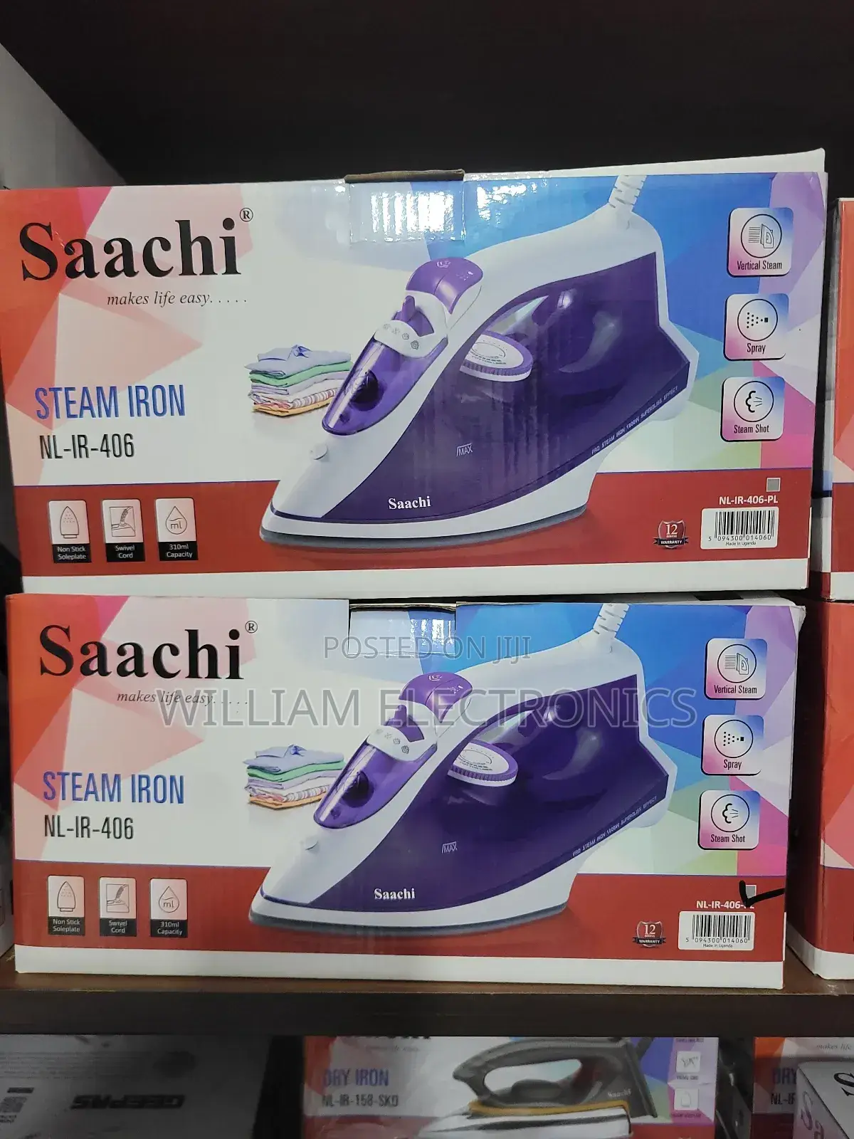 Saachi Steam Iron Non Stick Soleplate Nl-Ir-406