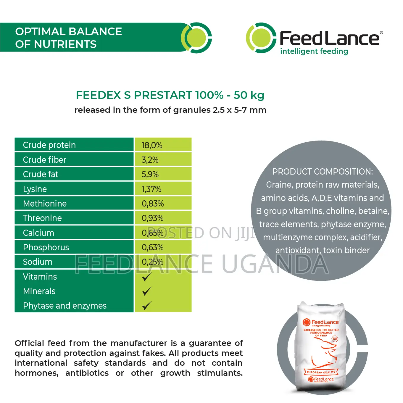 Feedlance Feedex S Prestart 100% Compound Feed for Piglets