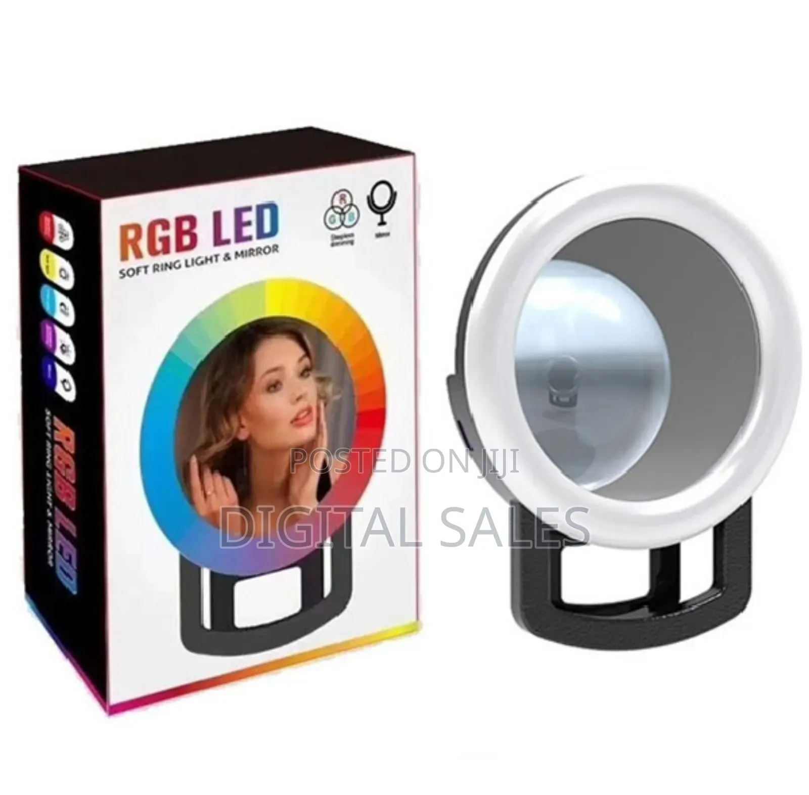 Portable RGB Led Ring Light and Mirror