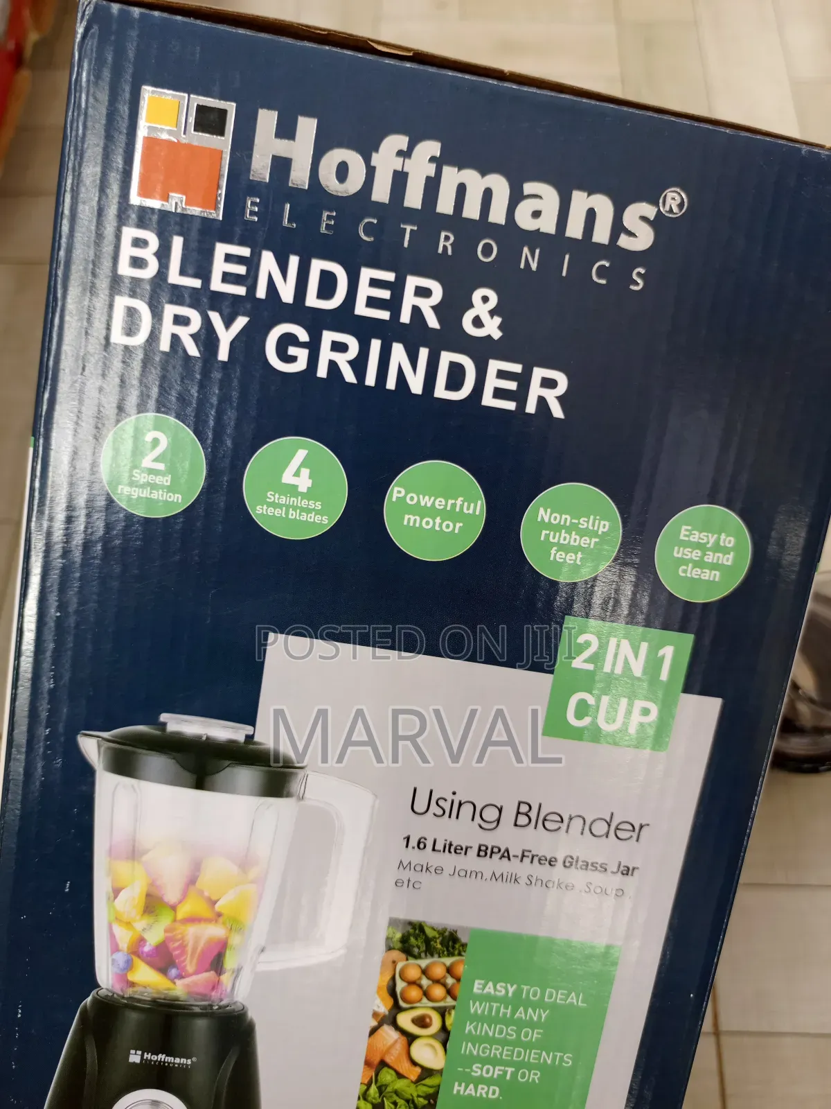 Hoffman 2in1 Blender With Unbreakable 1.6l Powerful Motor
