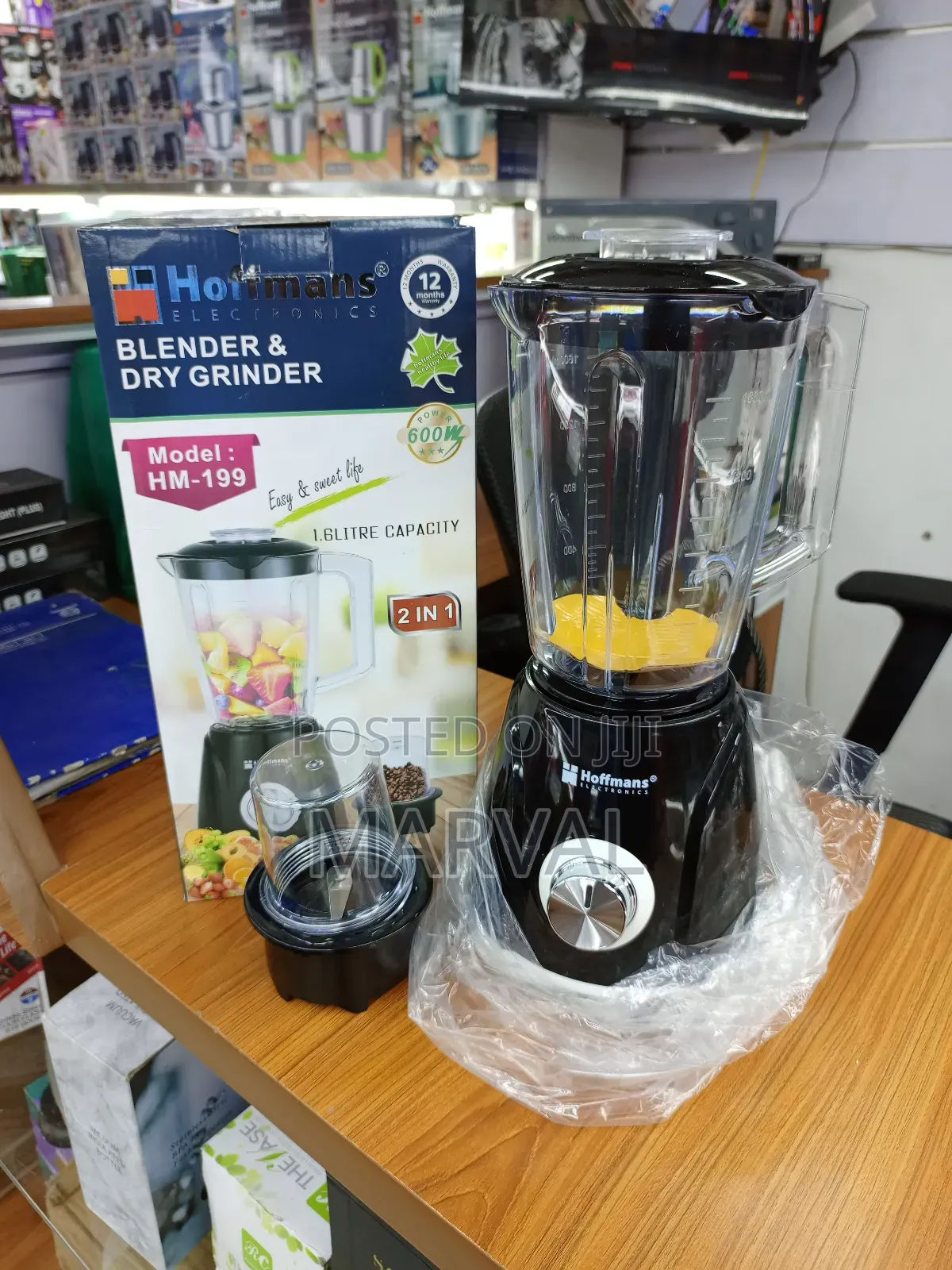 Hoffman 2in1 Blender With Unbreakable 1.6l Powerful Motor