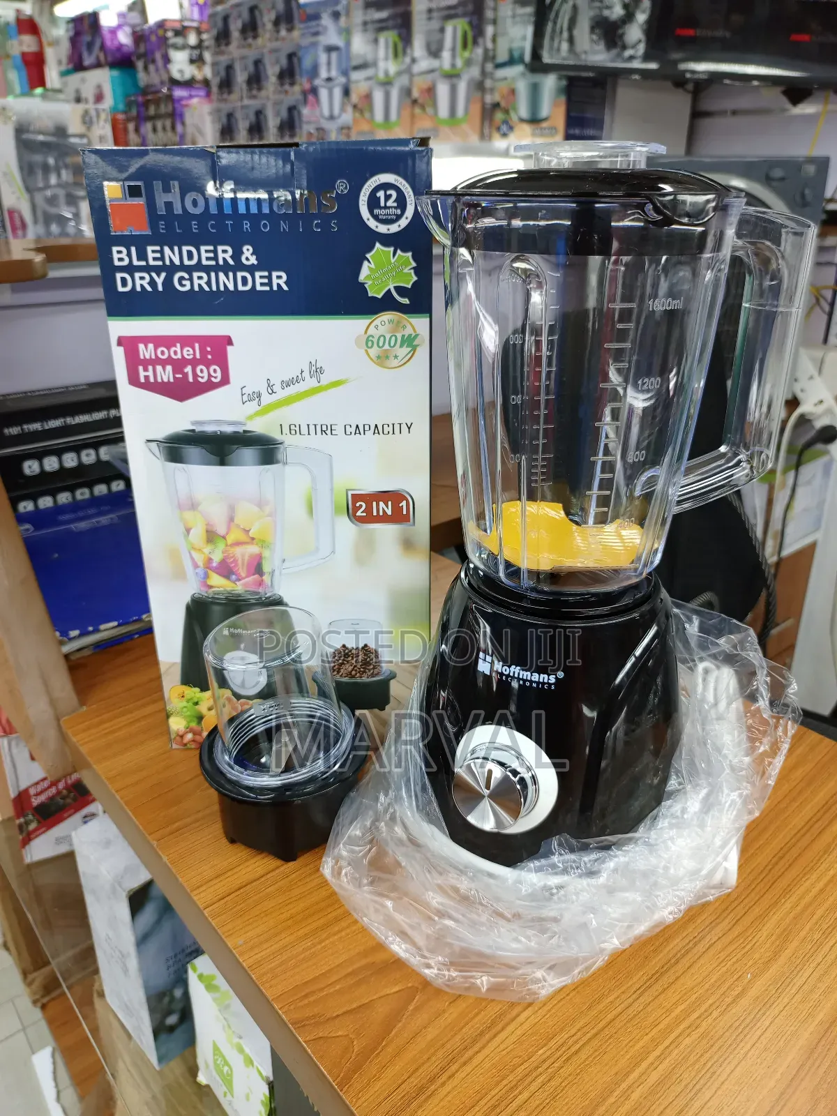Hoffman 2in1 Blender With Unbreakable 1.6l Powerful Motor