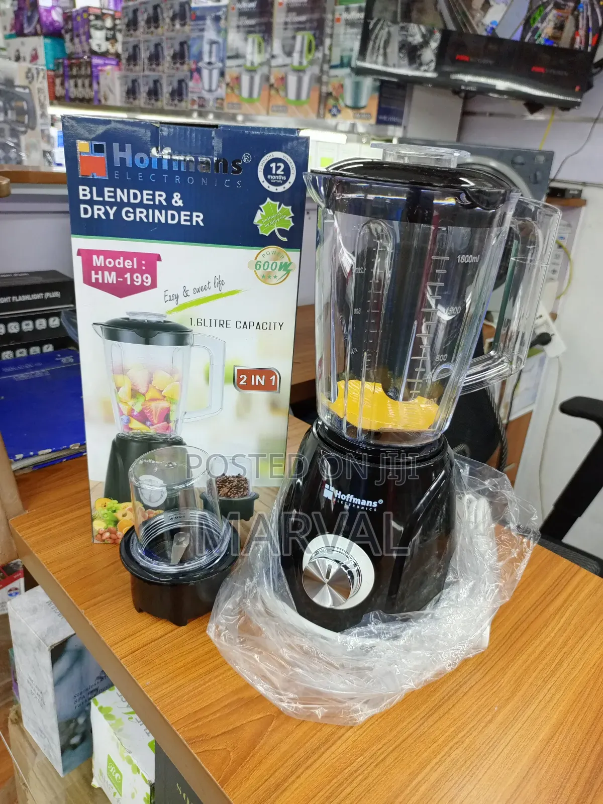 Hoffman 2in1 Blender With Unbreakable 1.6l Powerful Motor