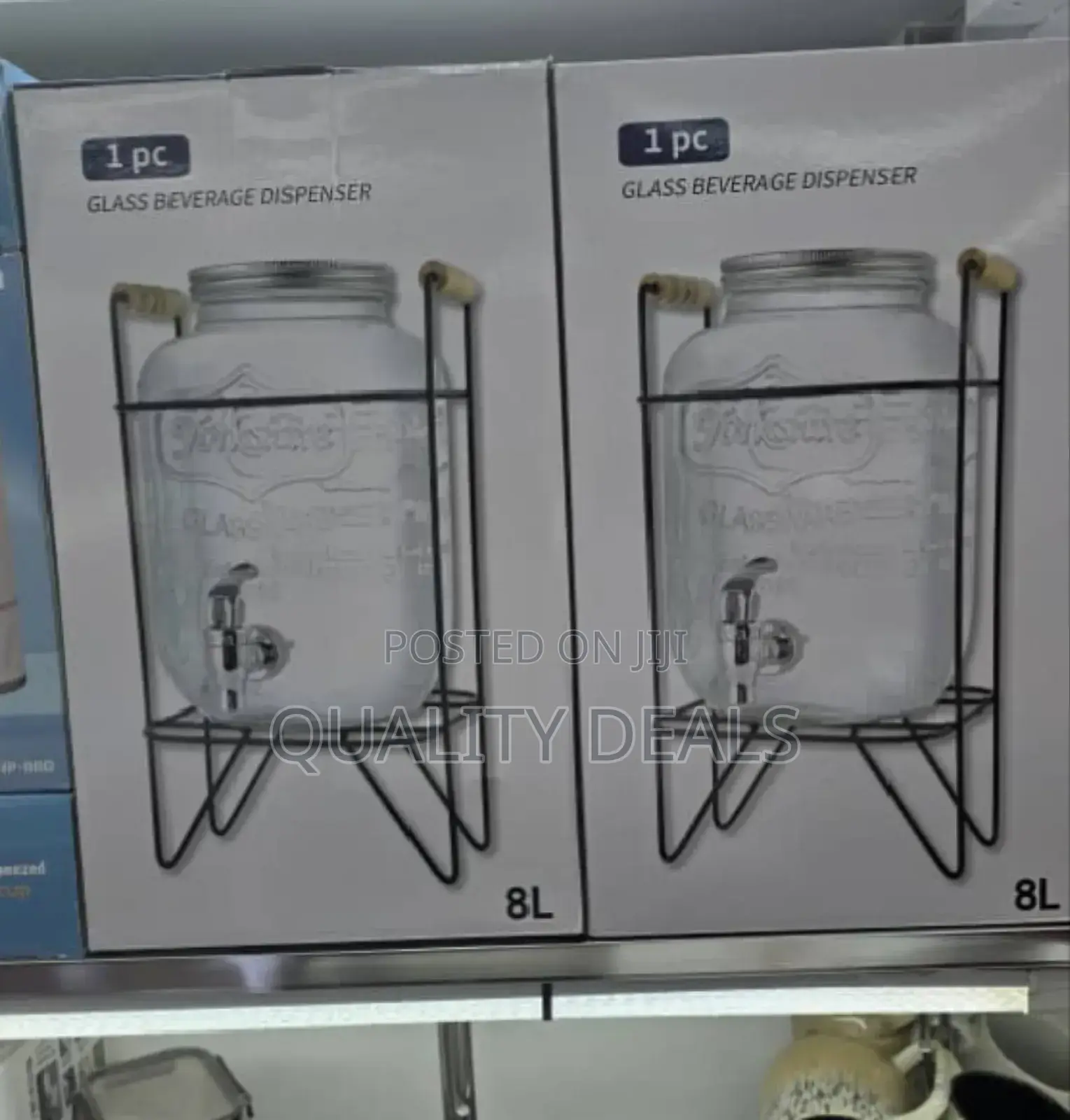 8l Glass Beverage Dispenser With Rack