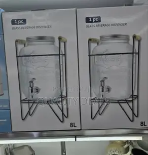 8l Glass Beverage Dispenser With Rack