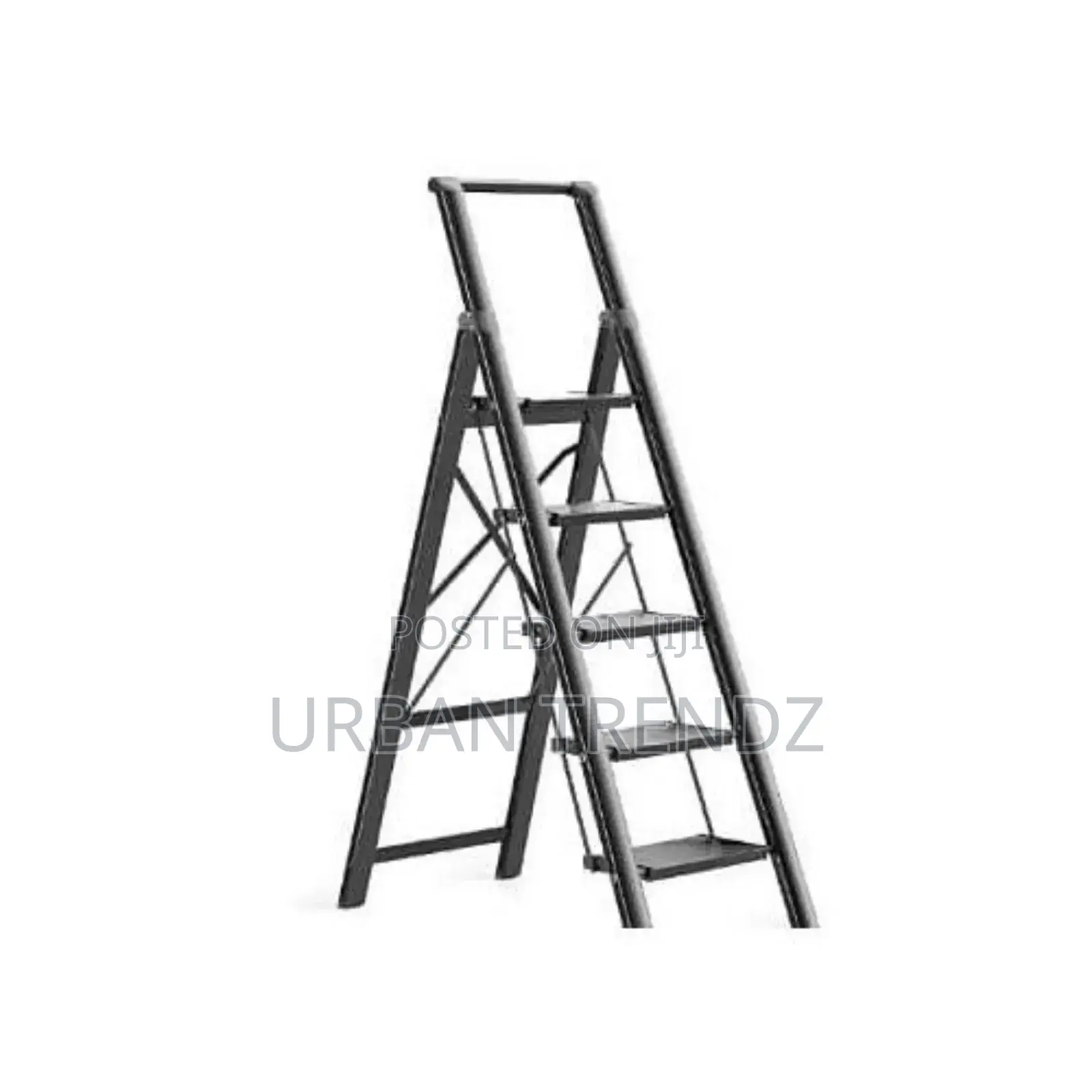 Portable Folding Step Ladder With Handgrip, Multi-Use Steel