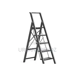 Portable Folding Step Ladder With Handgrip, Multi-Use Steel