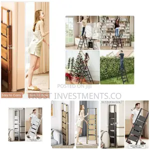 Photo - Portable Folding Step Ladder With Handgrip, Multi-Use Steel